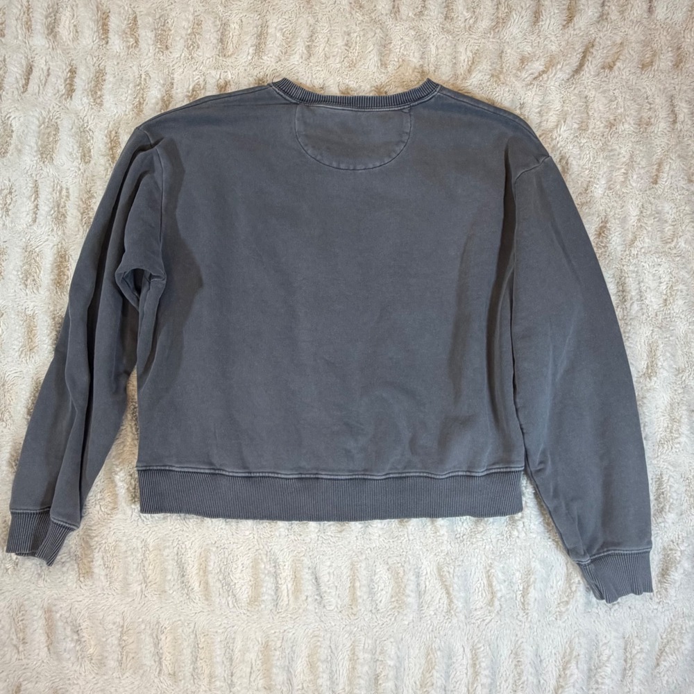 American Eagle Faded Charcoal Grey Crewneck Sweatshirt Medium Relaxed Pullover - Picture 8 of 8